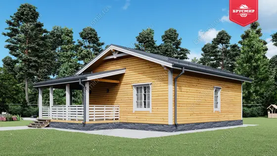 Одноэтажный дом из бруса ДБ №55 - фото 3