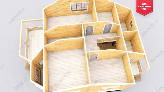 Полутораэтажный дом из бруса ДБ №89 - фото 6