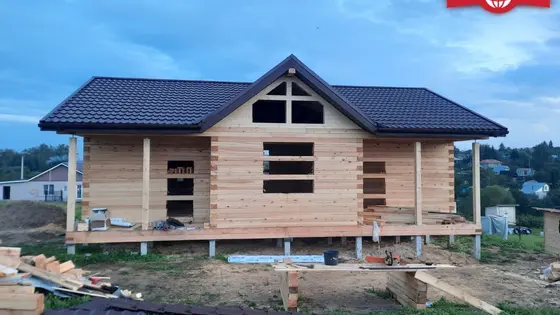 Строительство дома из бруса 9х12 м. Владимирская область, с. Новое Можно, ул. Дарницкая