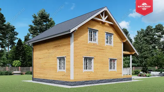 Полутораэтажный дом из бруса ДБ №8 - фото 4