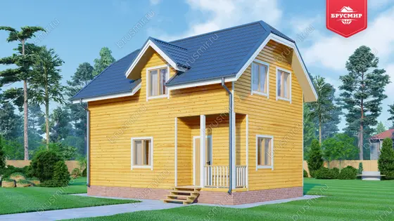 Полутораэтажный дом из бруса ДБ №121