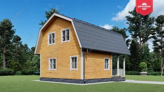 Проект дома из бруса ДБ №194, 76.8м², 1 эт. + манс., 5 комн. - фото 4