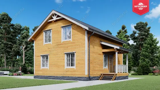 Полутораэтажный дом из бруса ДБ №3 - фото 2