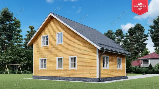 Проект дома из бруса ДБ №180, 137м², 1.5 эт., 5 комн. - фото 4