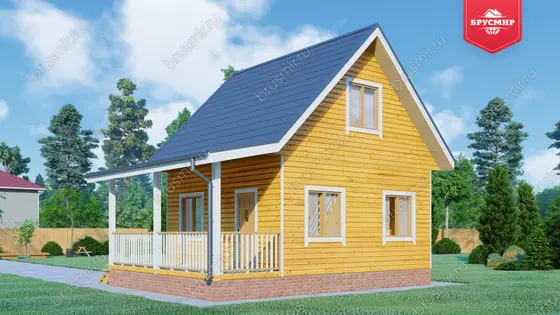 Дом из бруса с мансардой ДБ №4 - фото 2