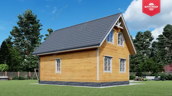 Дом из бруса с мансардой ДБ №22 - фото 3