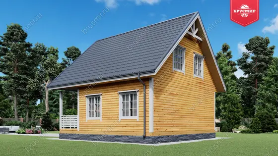 Дом из бруса с мансардой ДБ №84 - фото 2