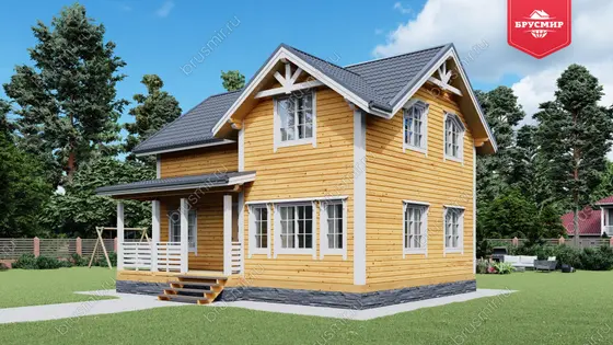 Полутораэтажный дом из бруса ДБ №18 - фото 2