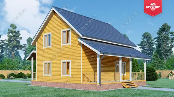 Полутораэтажный дом из бруса ДБ №137 - фото 2