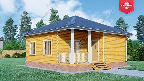 Одноэтажный дом из бруса ДБ №135