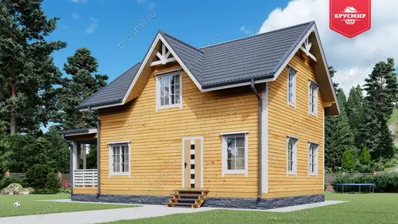 Полутораэтажный дом из бруса ДБ №80 - фото 2