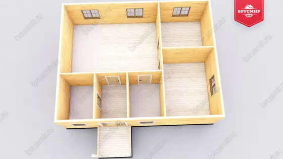 Проект дома из бруса ДБ №185, 72.4м², 1 эт., 3 комн. - фото 5