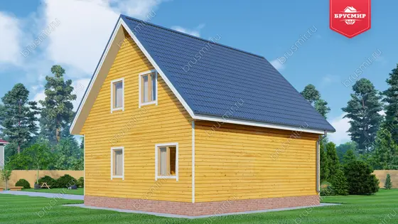 Дом из бруса с мансардой ДБ №119 - фото 2