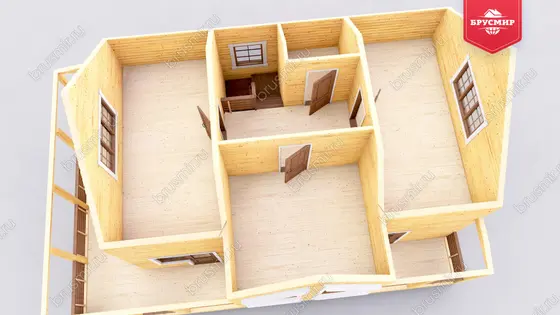 Полутораэтажный дом из бруса ДБ №10 - фото 6