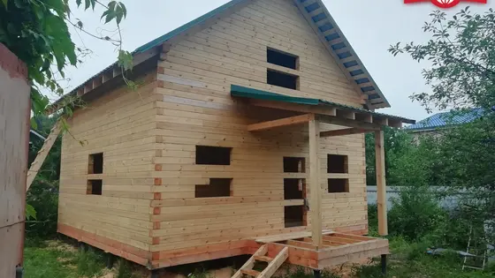 Строительство дома из бруса. Рузский район, деревня Молодиково