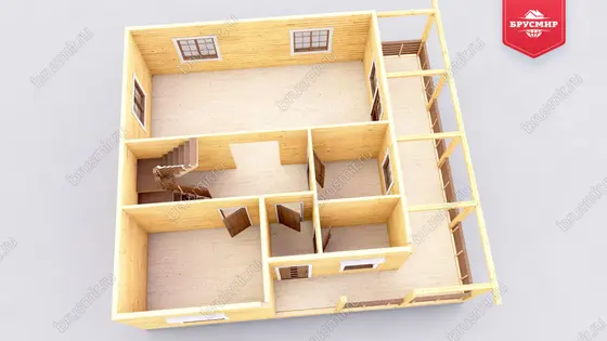 Двухэтажный дом из бруса ДБ №36 - фото 5