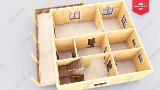 Полутораэтажный дом из бруса ДБ №30 - фото 5