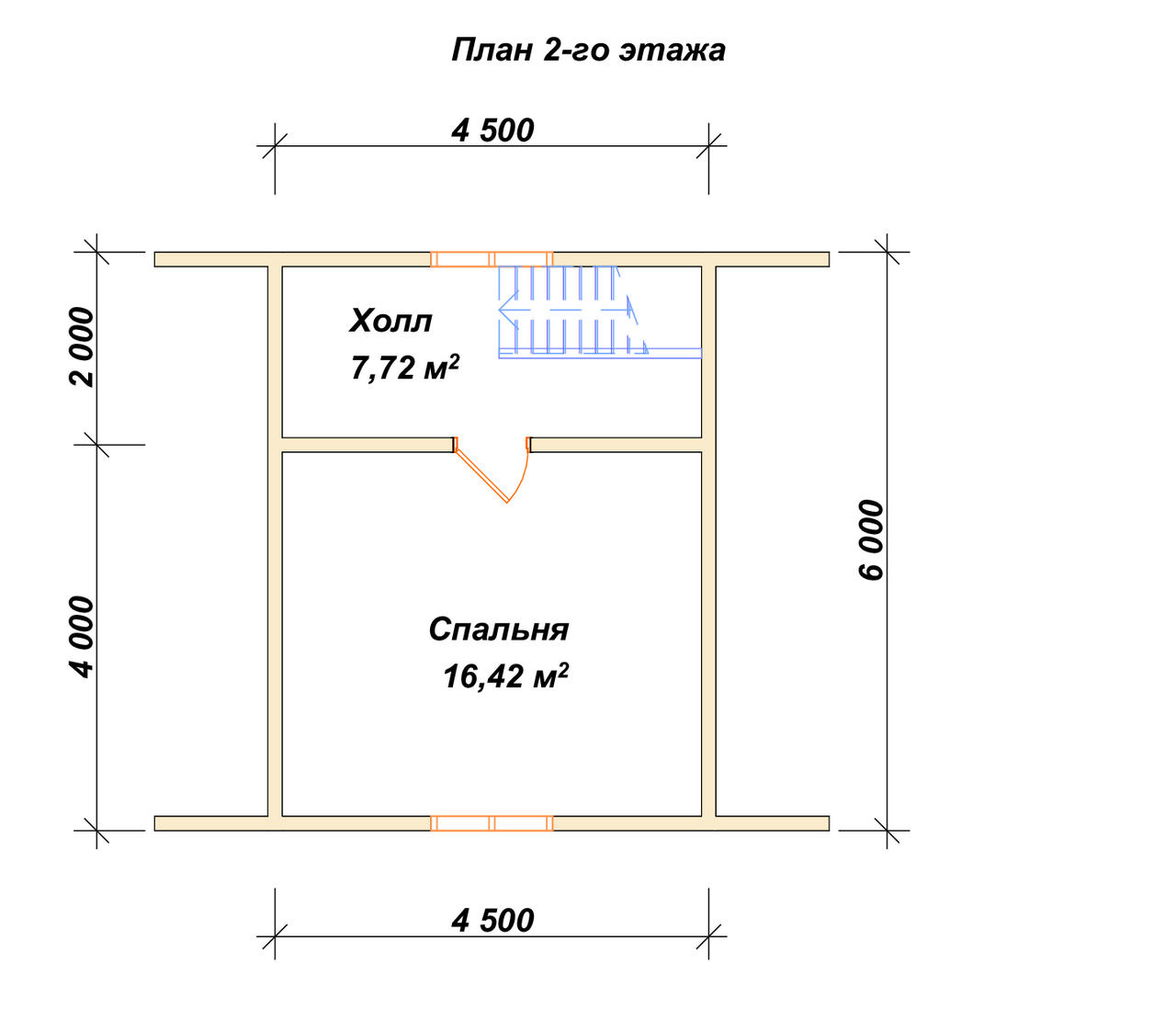 Дом из бруса с мансардой ДБ №4 - планировка 2