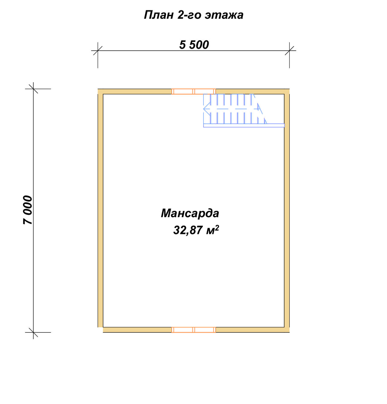 Дом из бруса с мансардой ДБ №5 - планировка 2