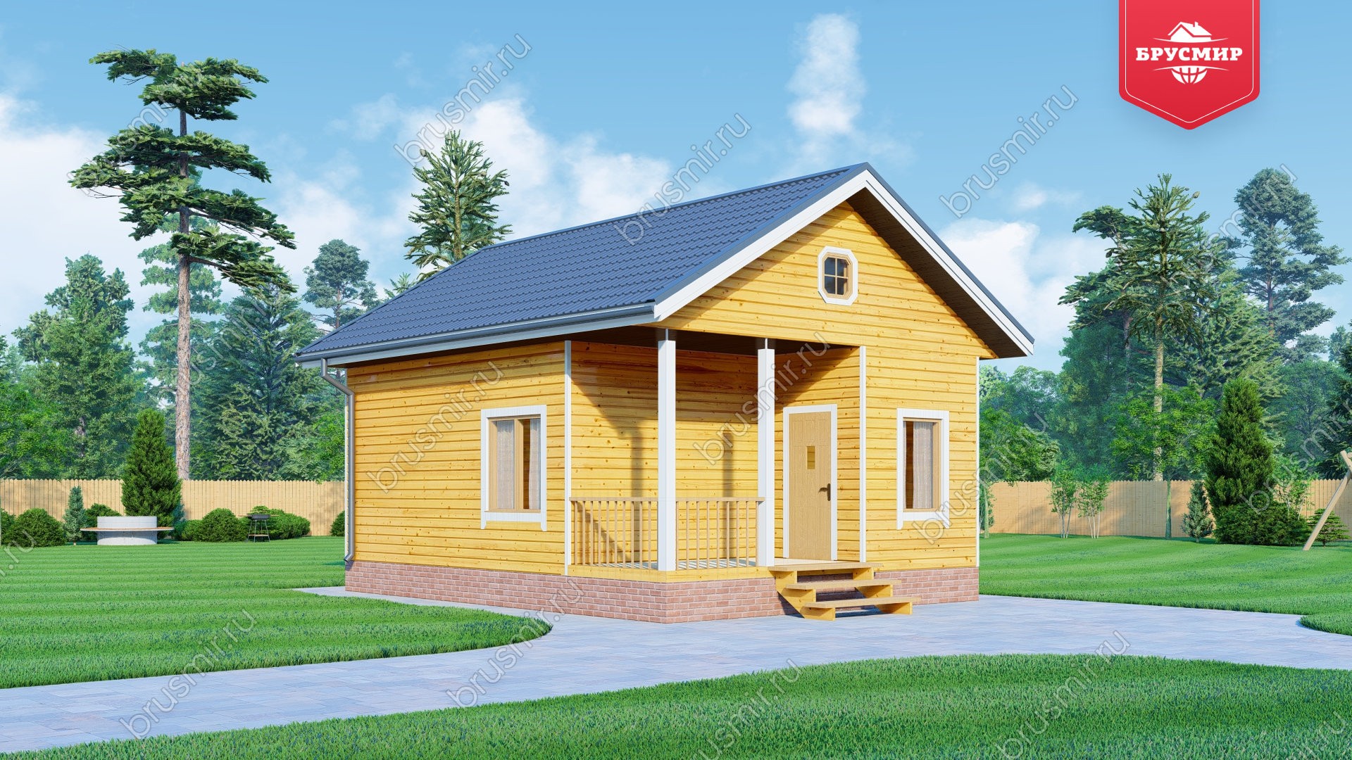 Одноэтажный дом из бруса ДБ №159