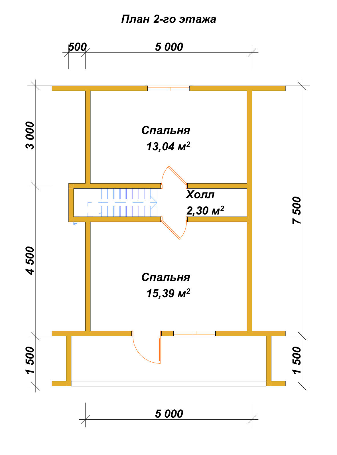 Дом из бруса с мансардой ДБ №82 - планировка 2