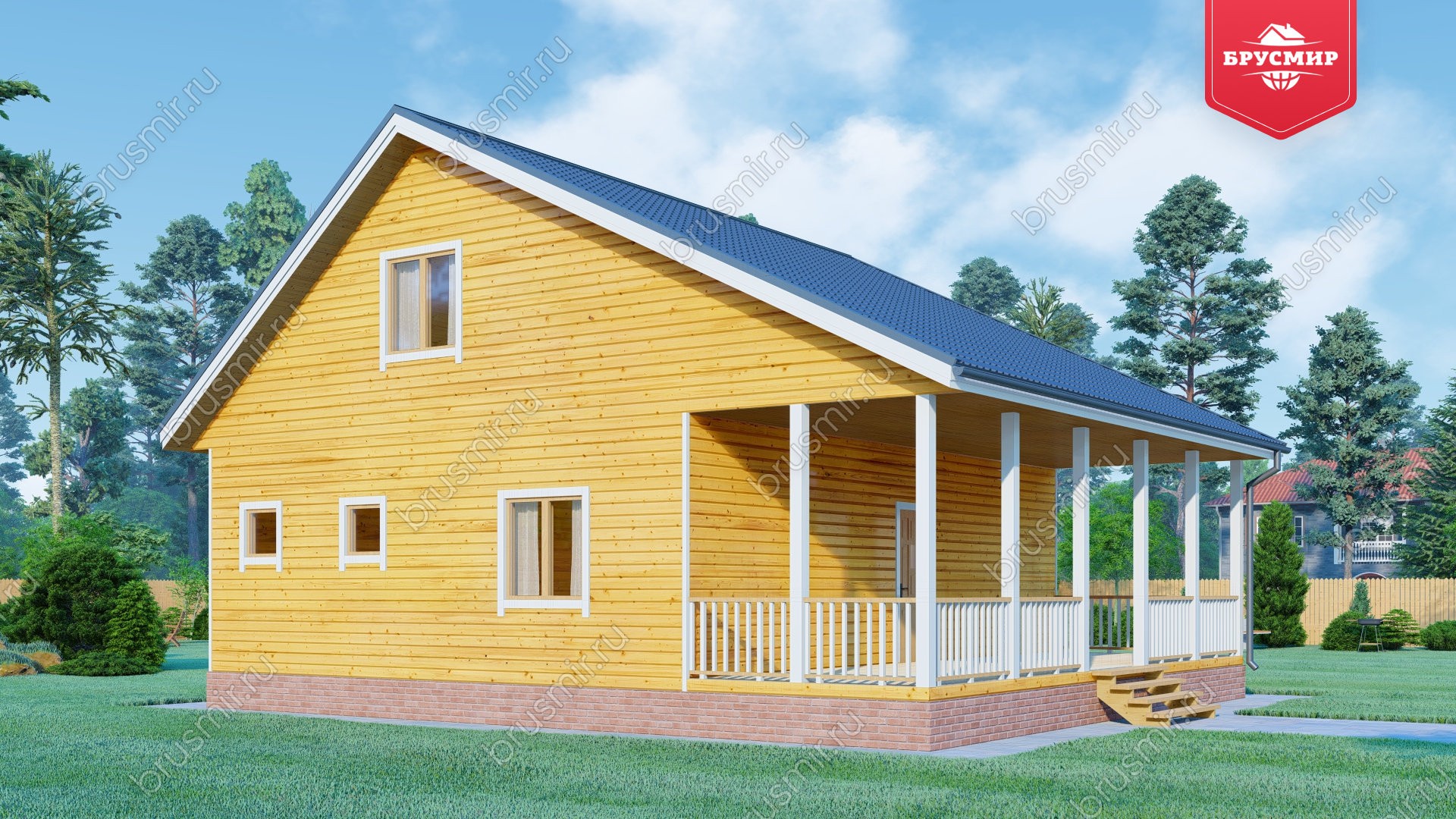 Дом из бруса с мансардой ДБ №83