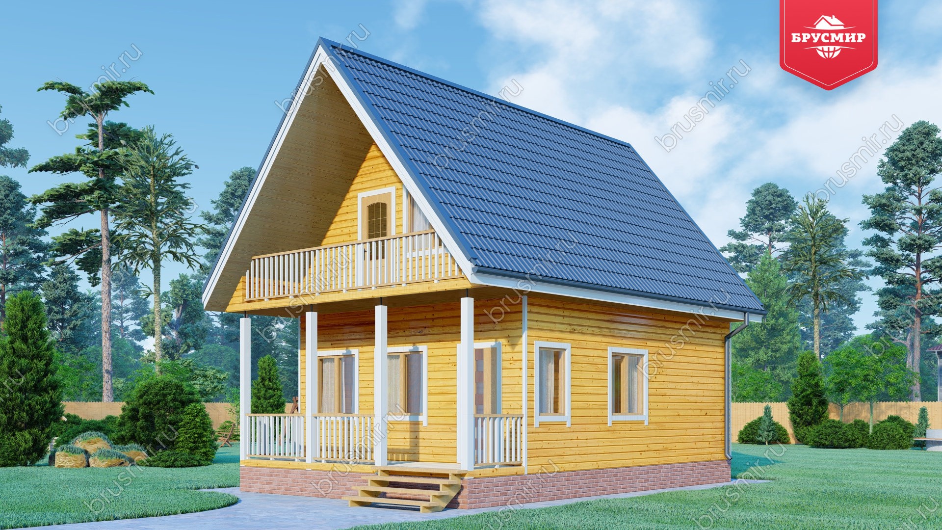 Дом из бруса с мансардой ДБ №82