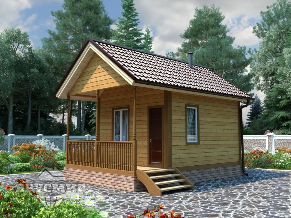 Проект бани из бруса 6х4м №4