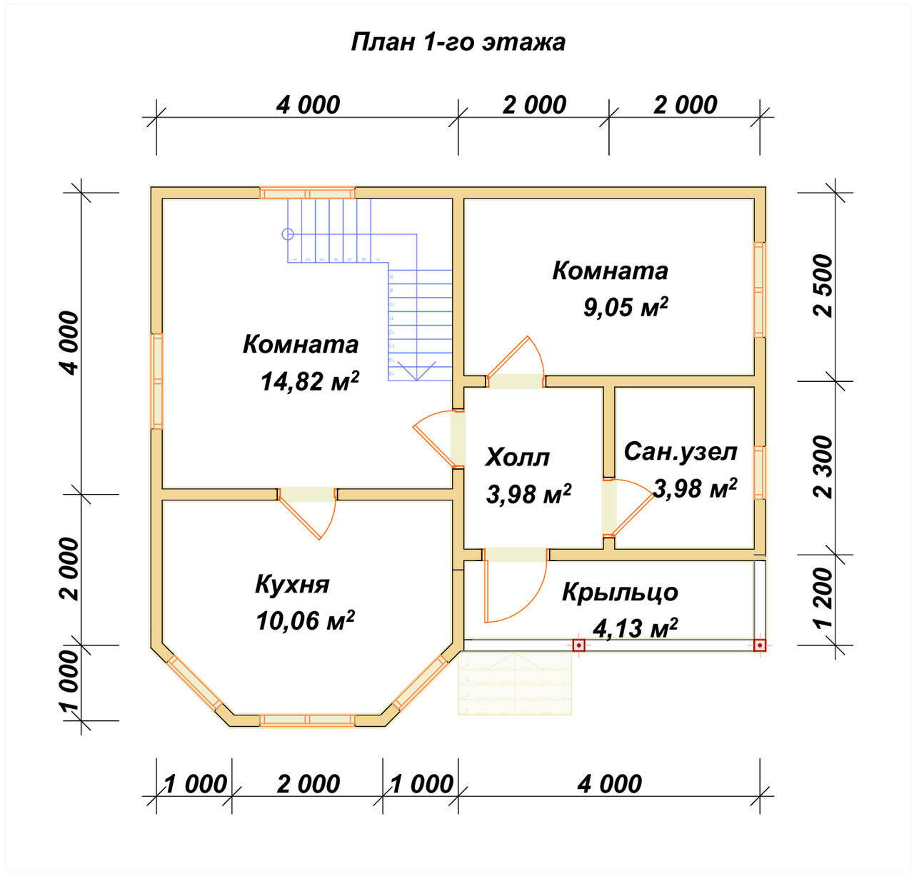Дом из бруса с мансардой ДБ №115 - планировка 1