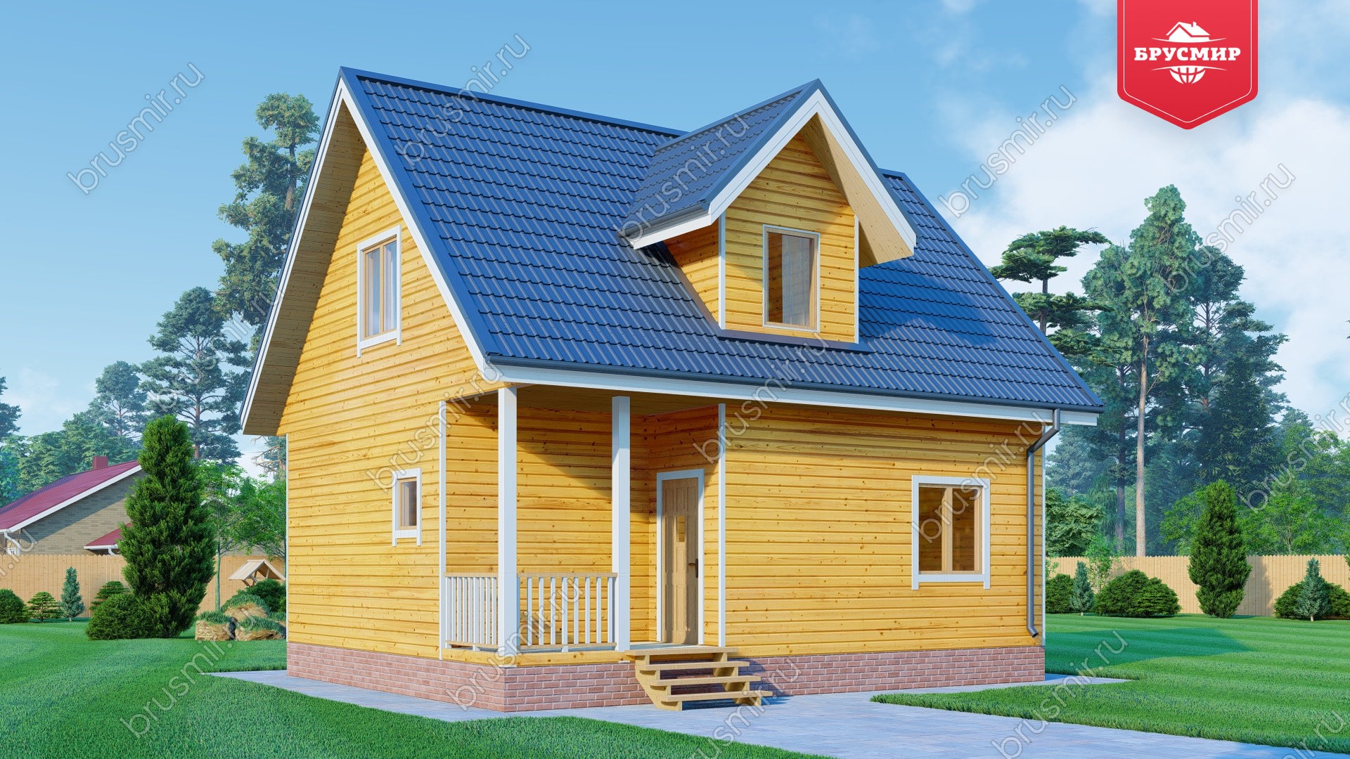 Дом из бруса с мансардой ДБ №103