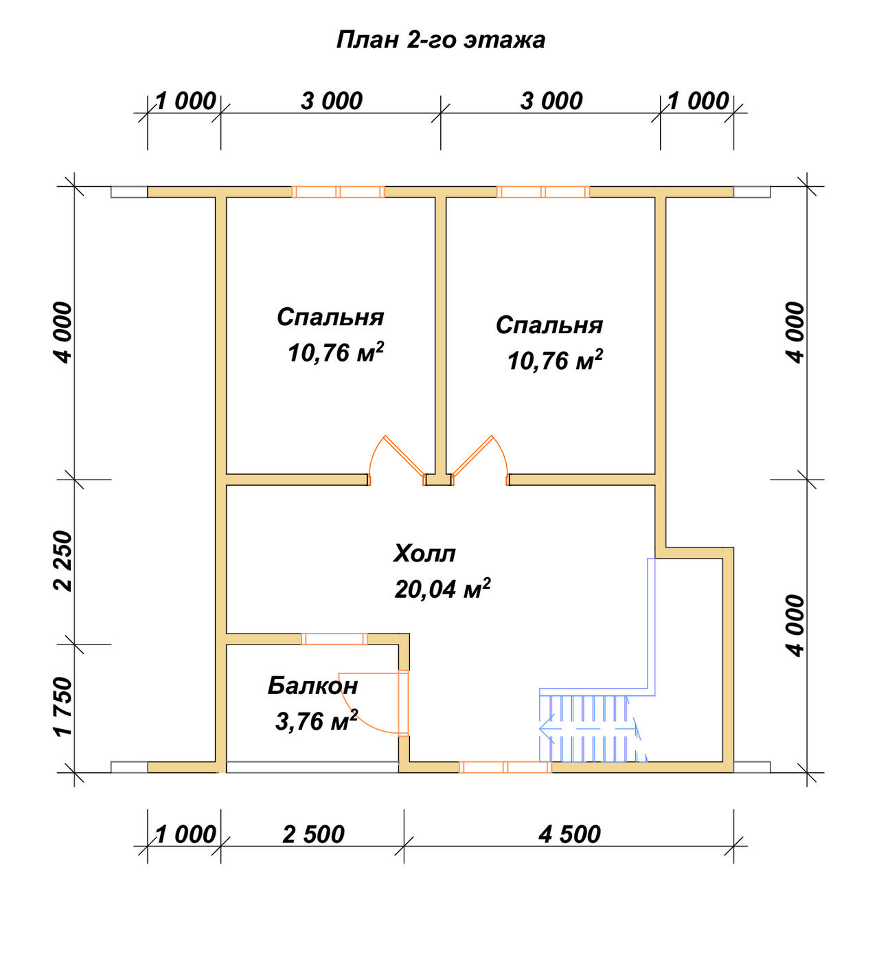 Дом из бруса с мансардой ДБ №165 - планировка 2