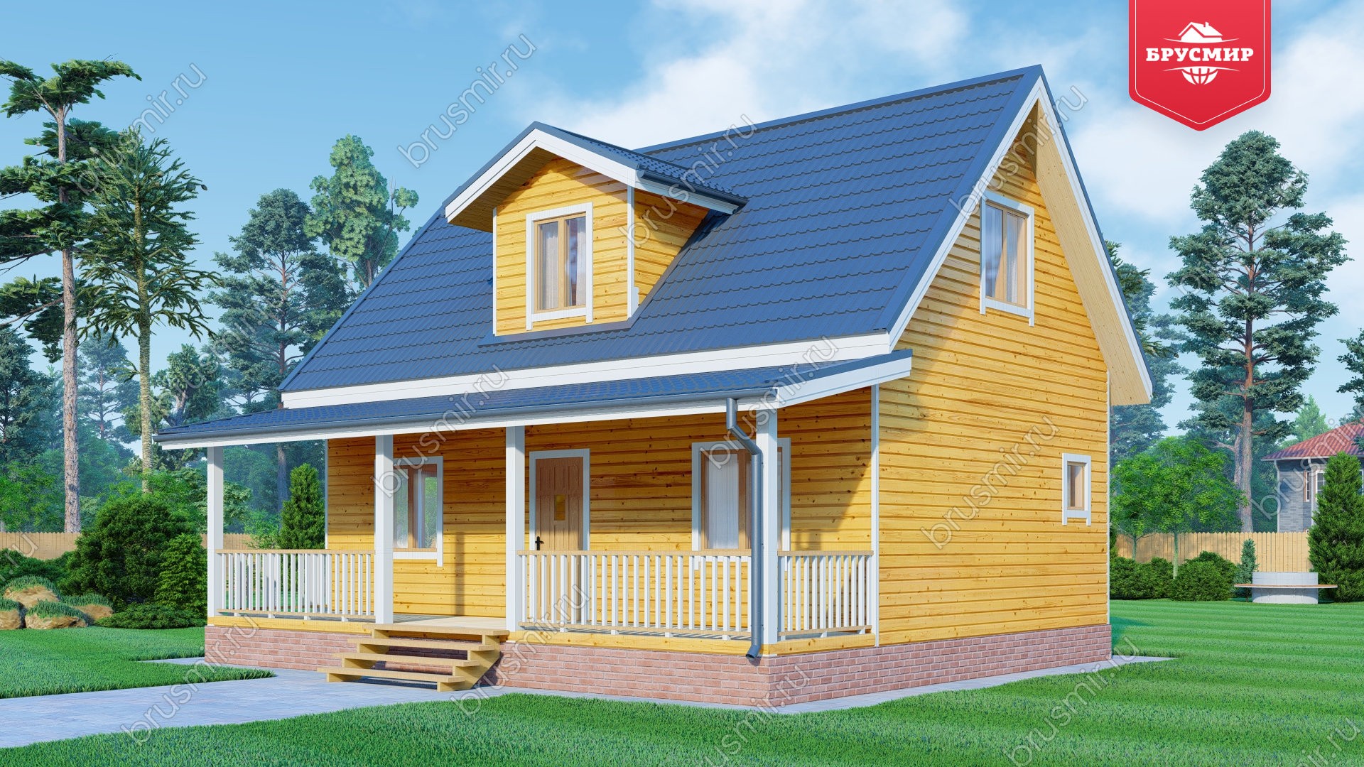 Дом из бруса с мансардой ДБ №122