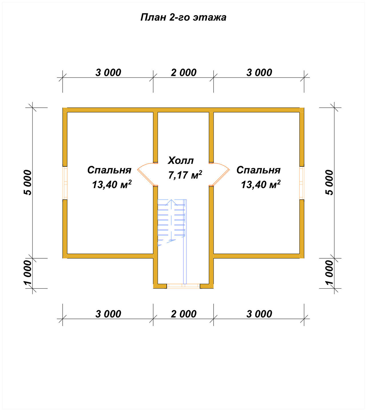 Дом из бруса с мансардой ДБ №118 - планировка 2