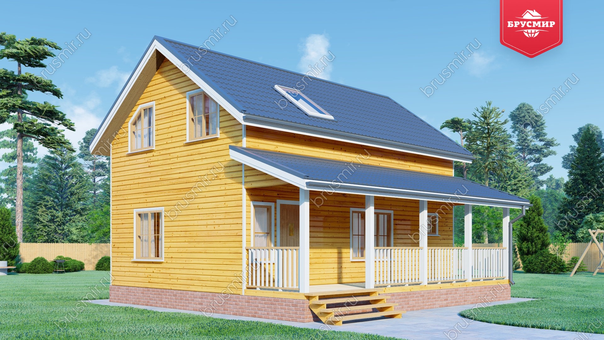 Полутораэтажный дом из бруса ДБ №24