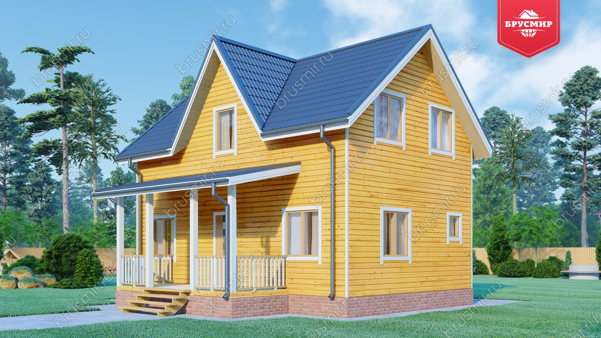 Полутораэтажный дом из бруса ДБ №51