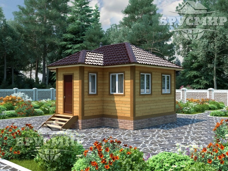 Проект бани из бруса 6х5,5м №7