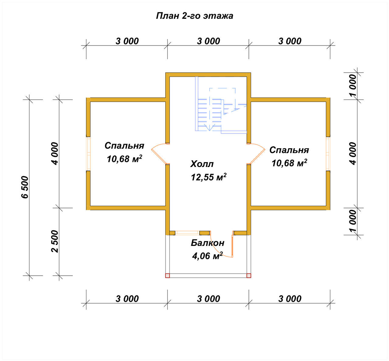 Дом из бруса с мансардой ДБ №101 - планировка 2
