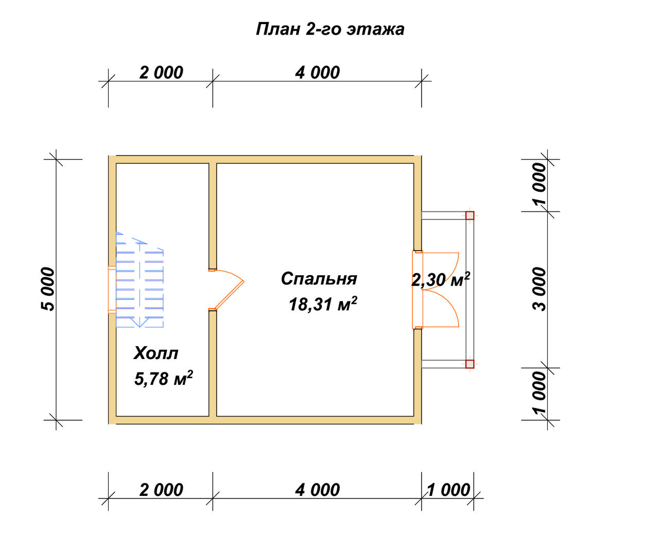 Дом из бруса с мансардой ДБ №164 - планировка 2