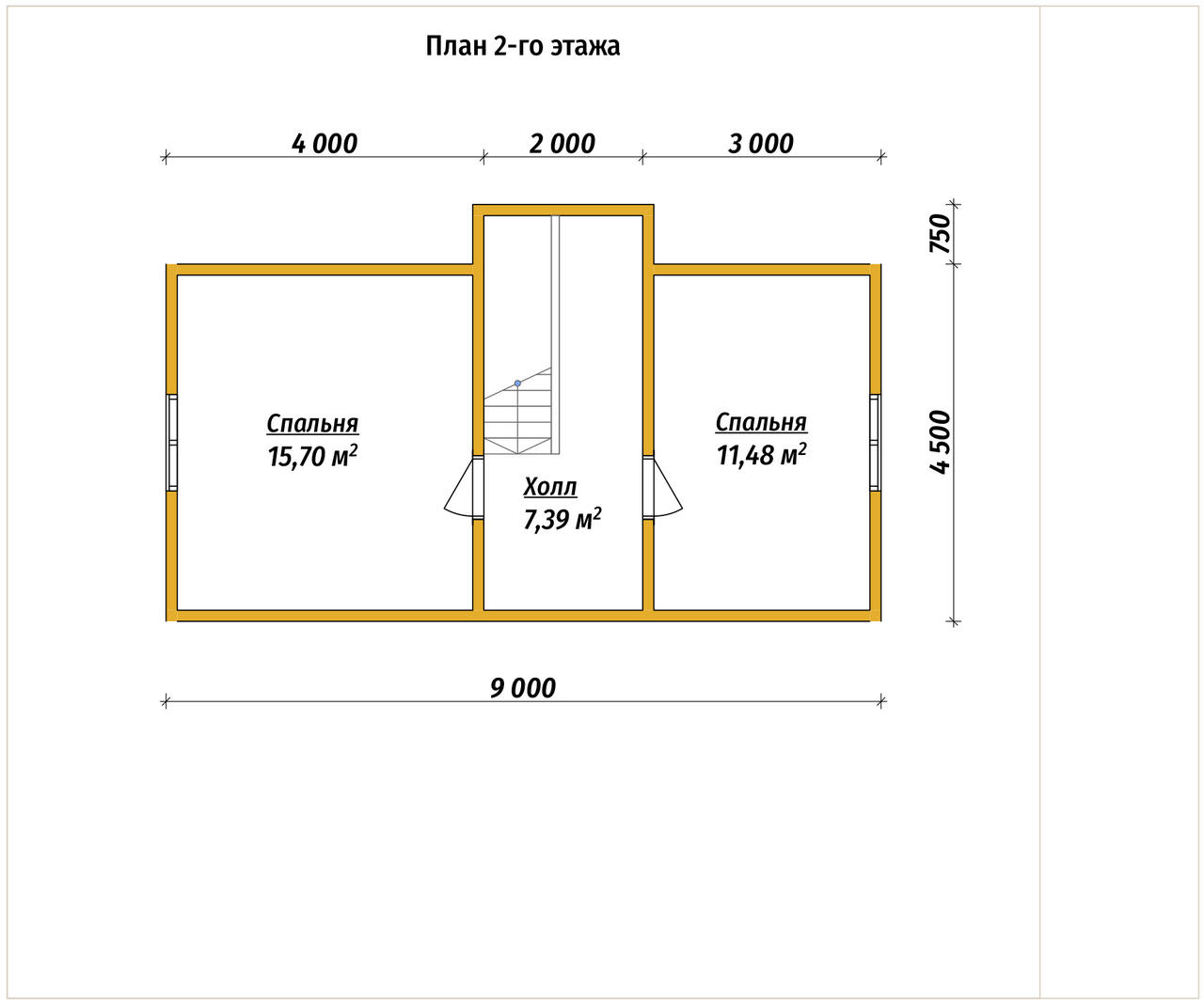 Дом из бруса с мансардой ДБ №114 - планировка 2