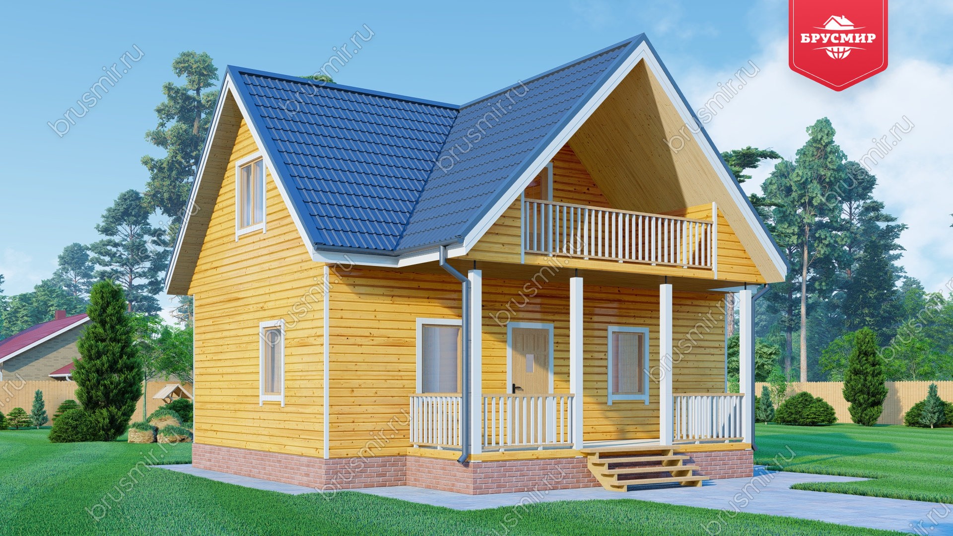 Дом из бруса с мансардой ДБ №123