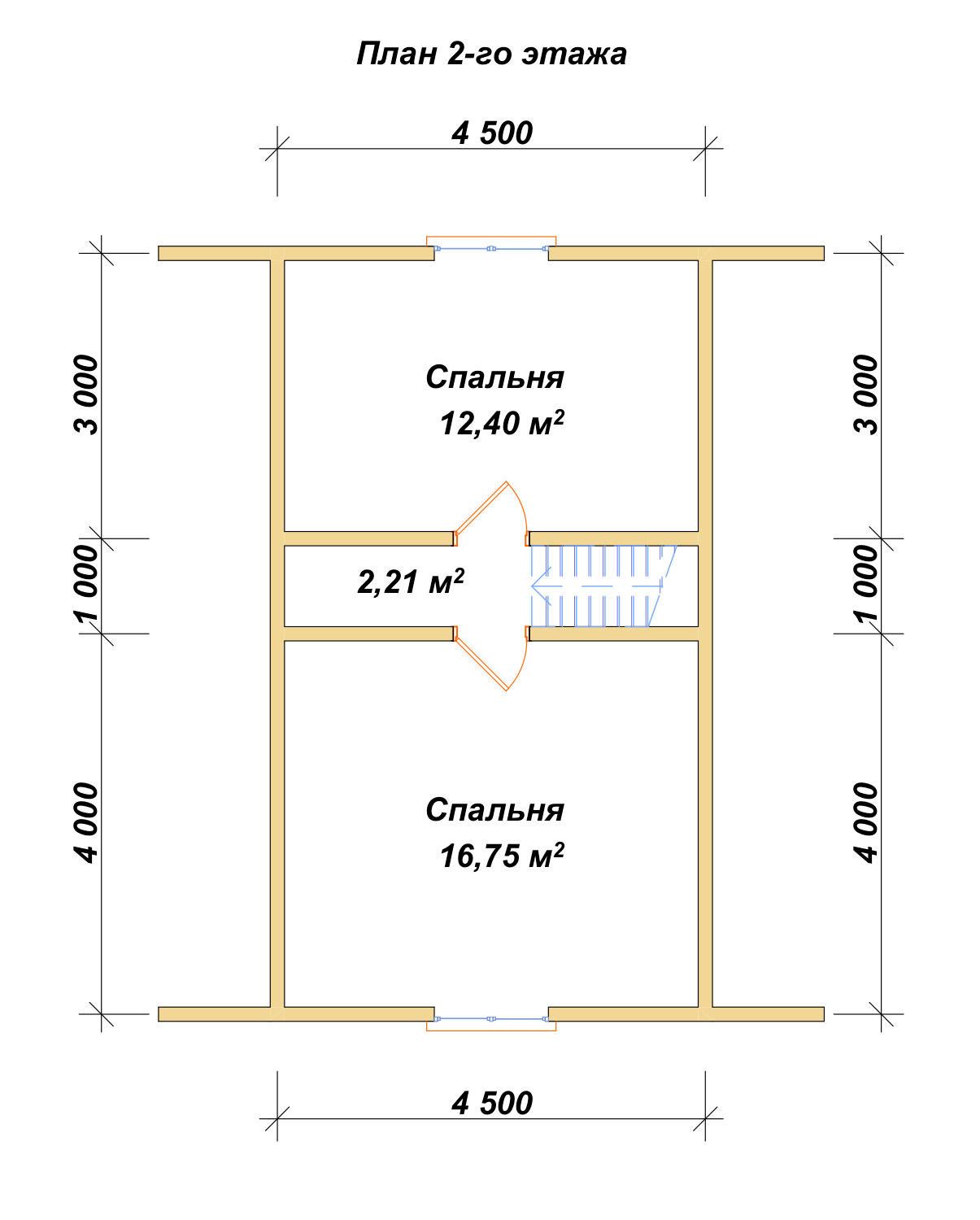 Дом из бруса с мансардой ДБ №112 - планировка 2