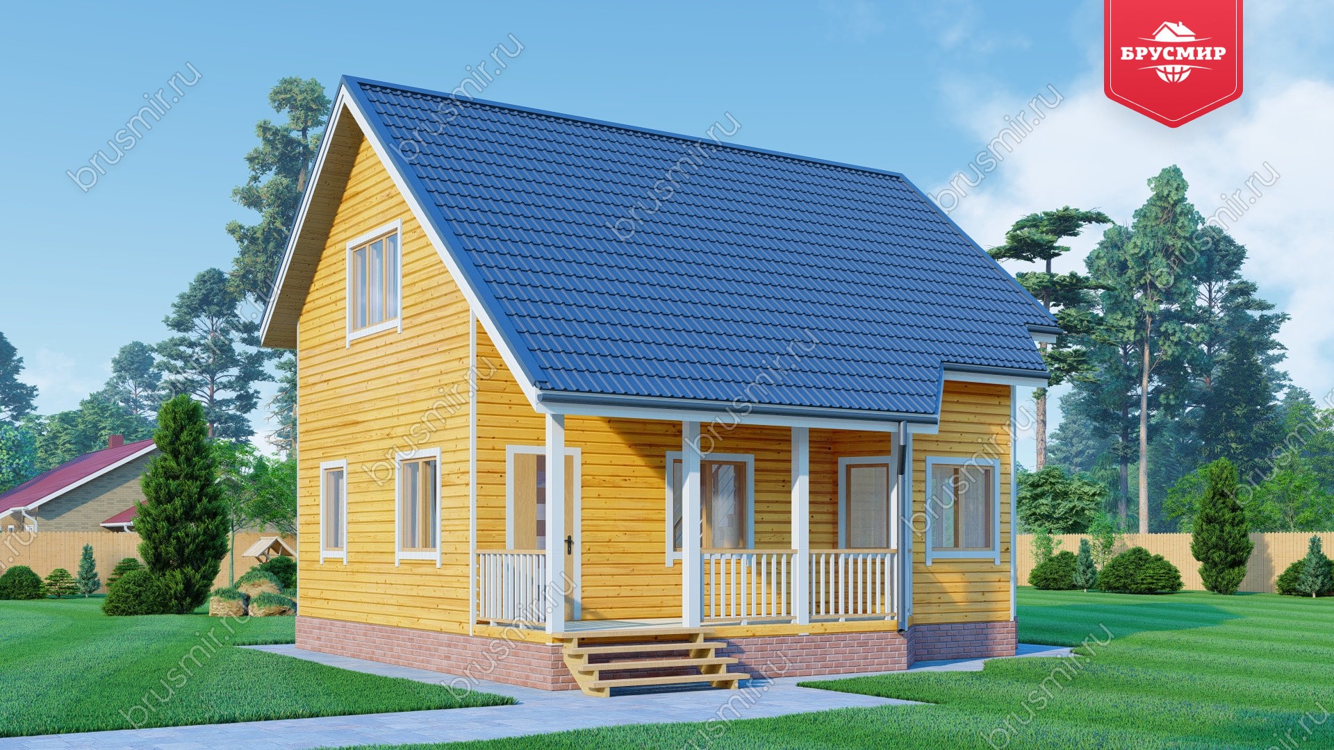 Полутораэтажный дом из бруса ДБ №102