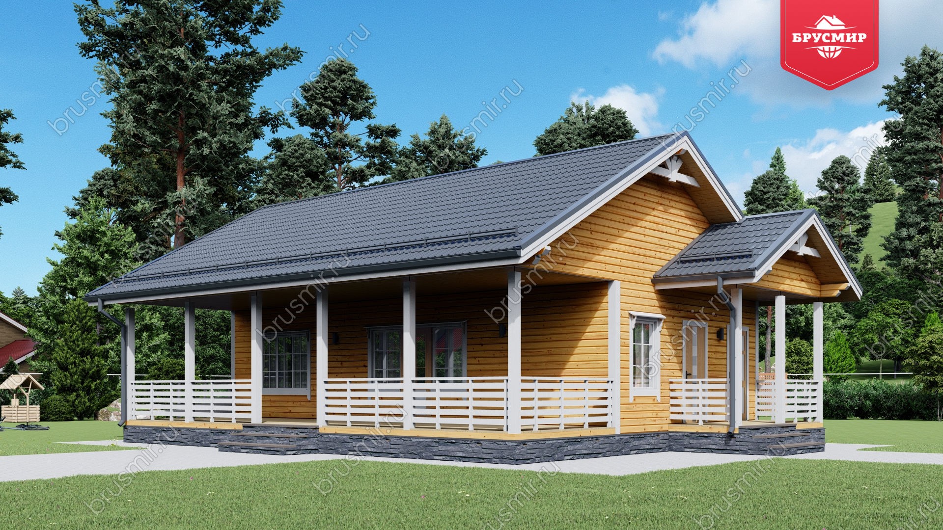 Одноэтажный дом из бруса ДБ №106