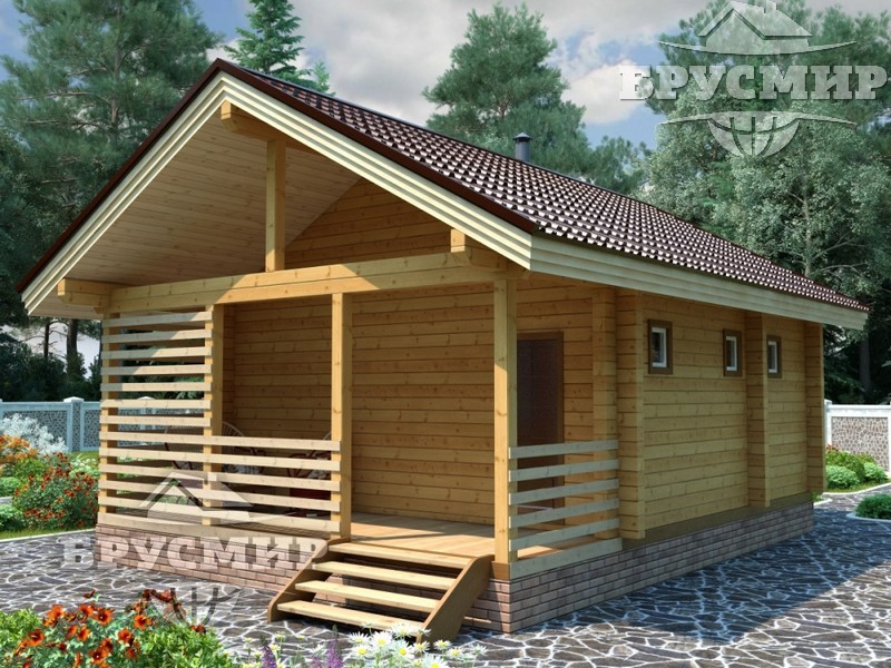 Проект бани из бруса 6х8м №12