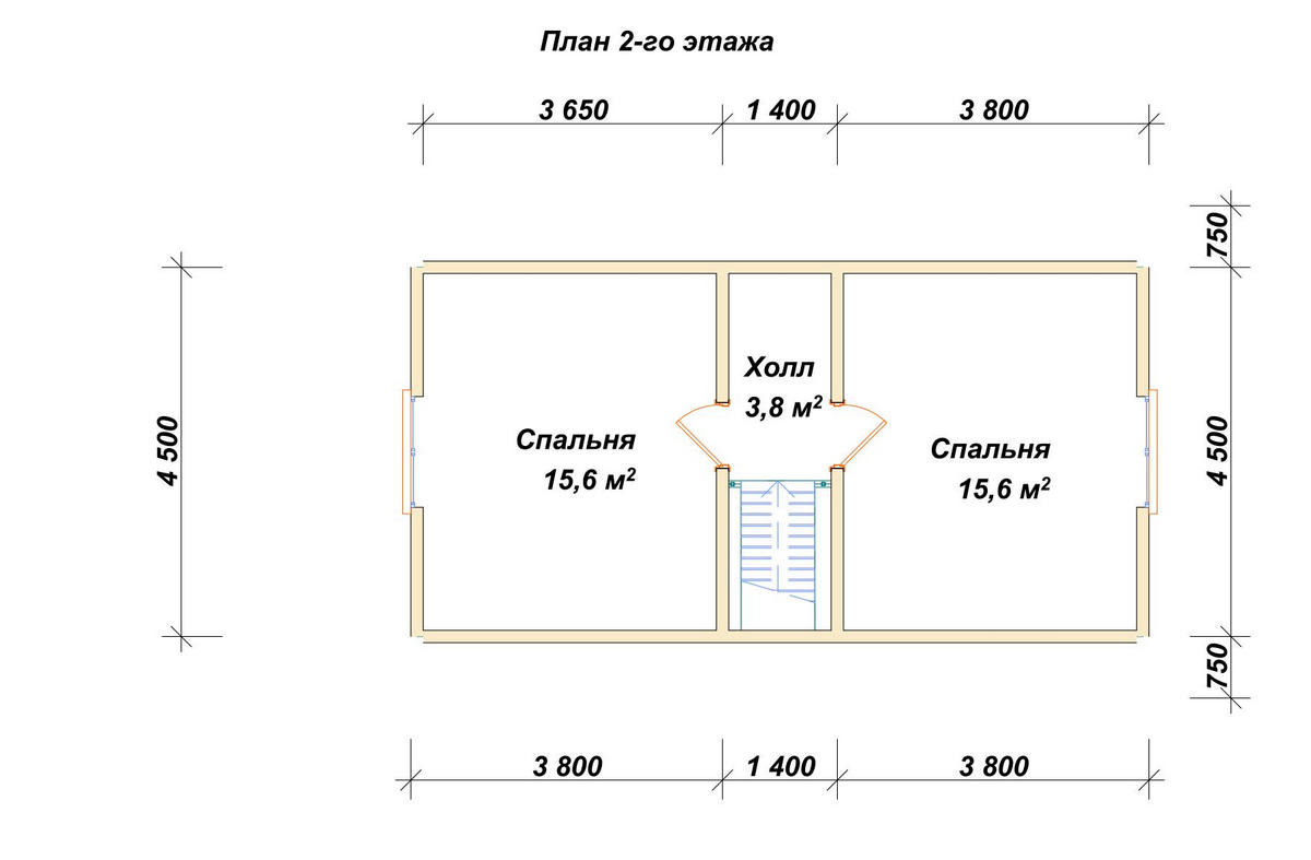 Дом из бруса с мансардой ДБ №127 - планировка 2