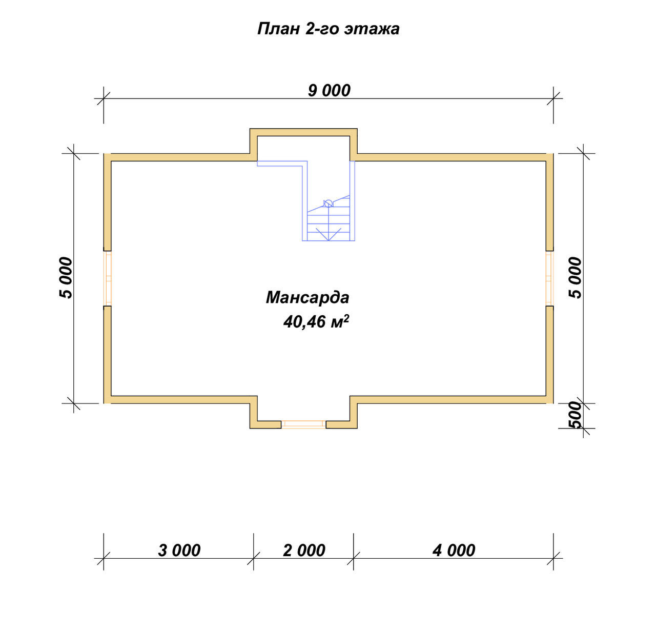 Дом из бруса с мансардой ДБ №91 - планировка 2
