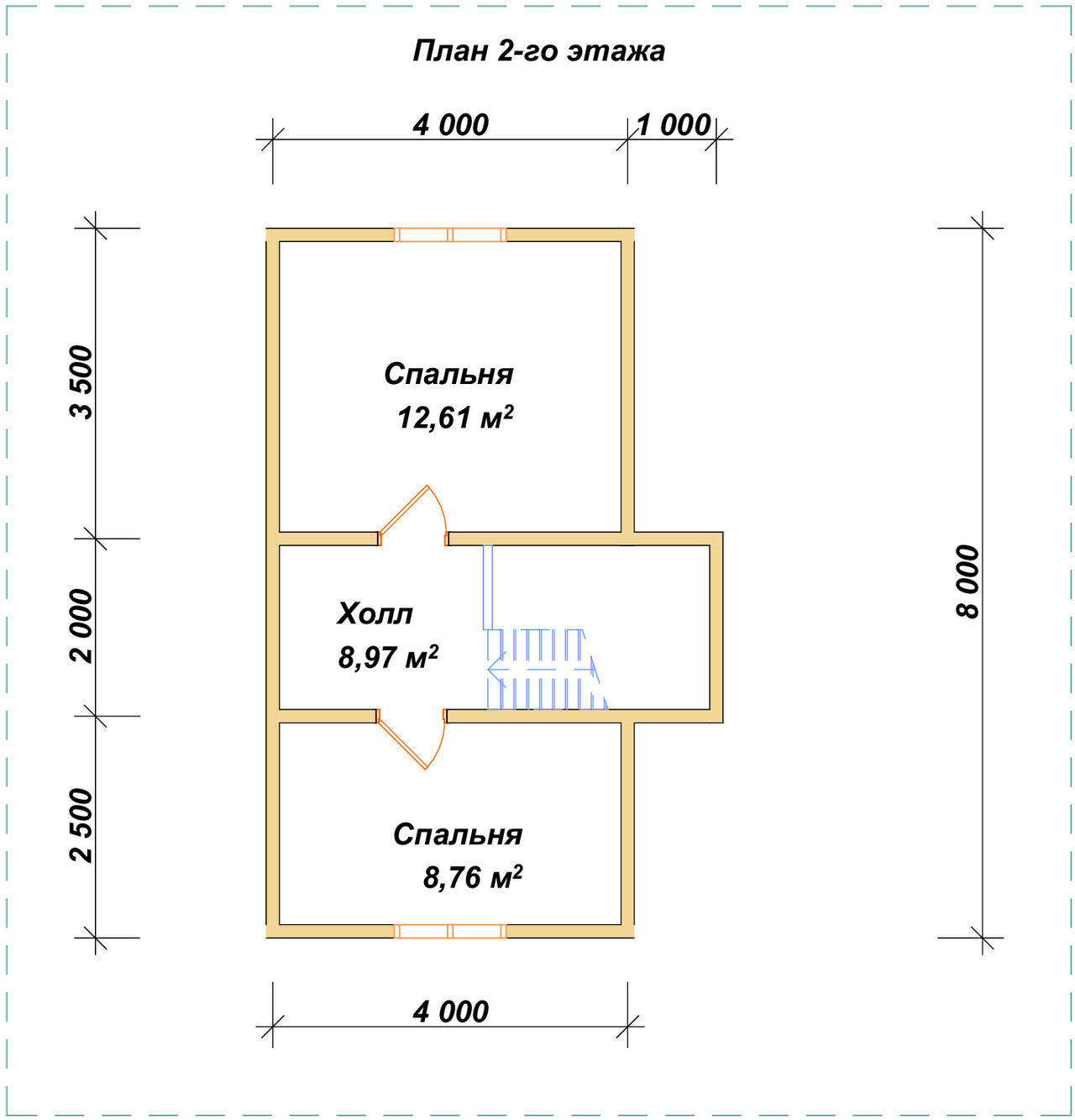 Дом из бруса с мансардой ДБ №56 - планировка 2