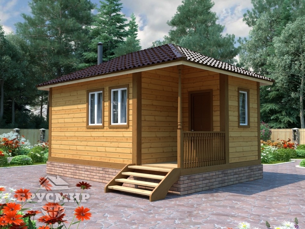 Проект бани из бруса 6х4м №1