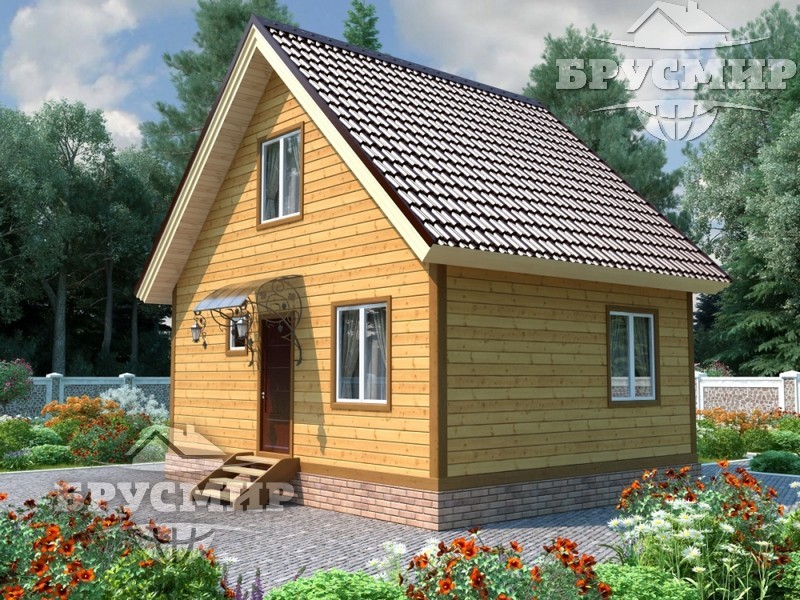 Проект бани из бруса 7х5,5м №14