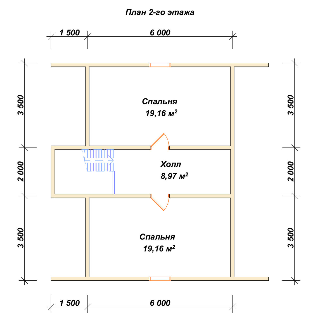 Дом из бруса с мансардой ДБ №58 - планировка 2